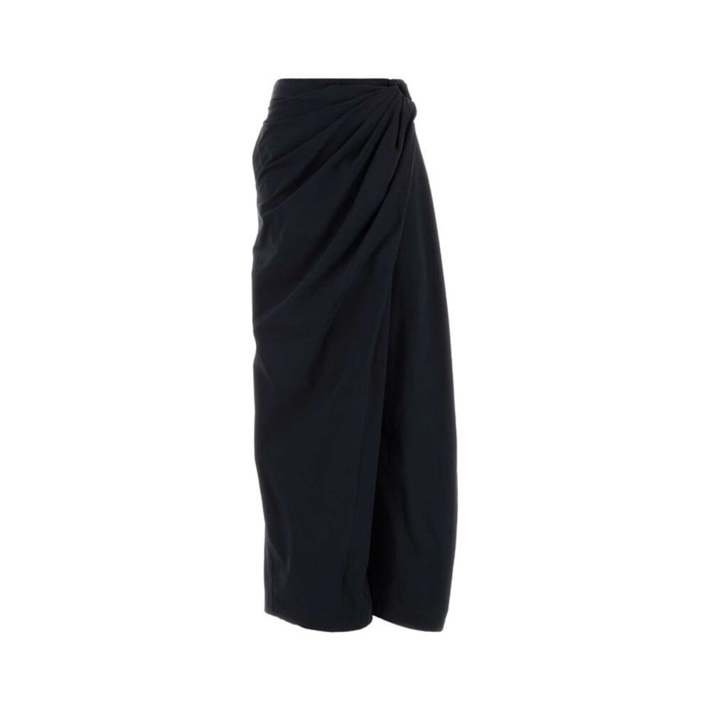 Jw Anderson Women Navy Blue Poplin Wide-Leg Pant